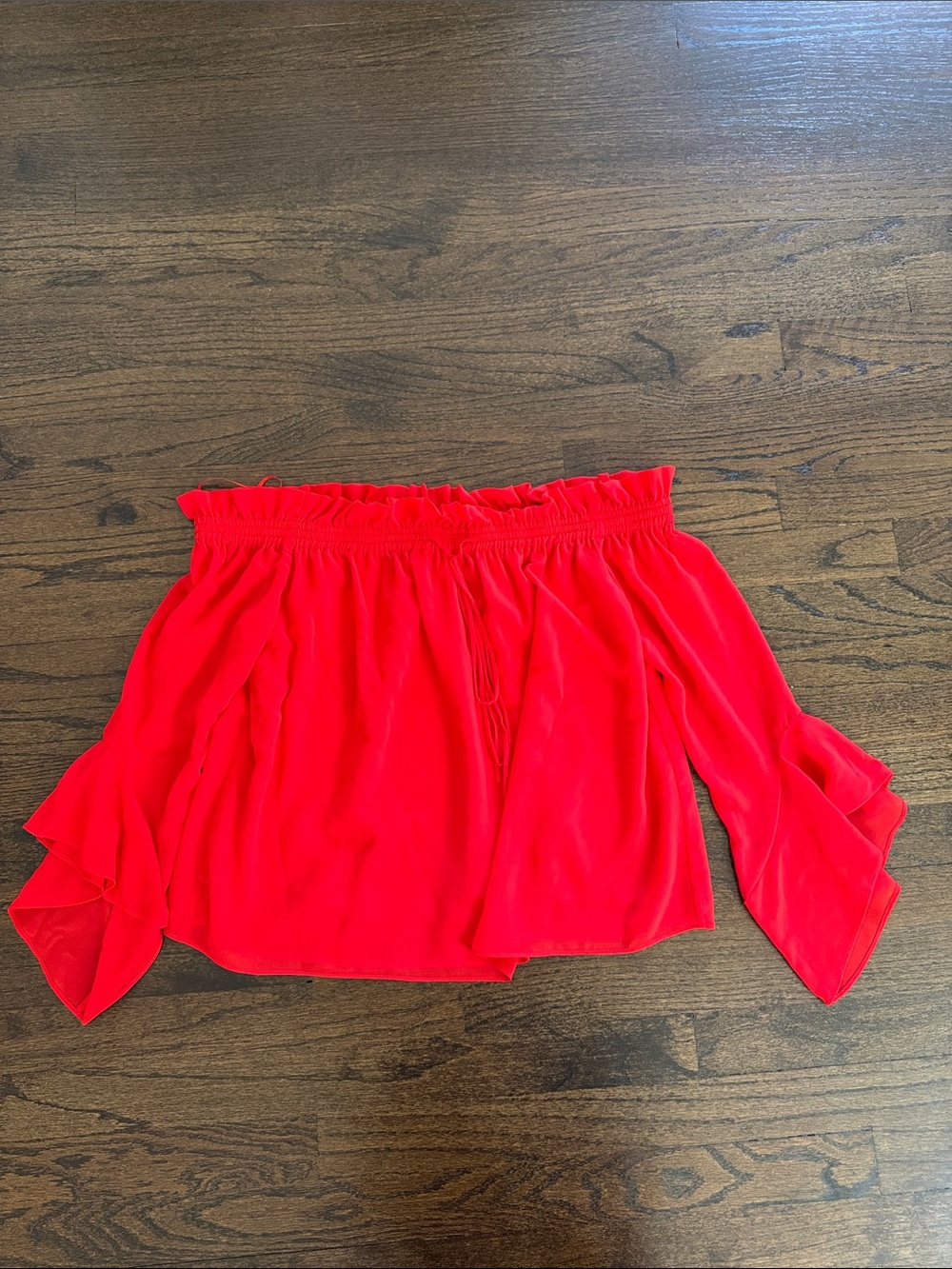 Scripted Women’s Off-Shoulder Red Blouse Size Medium